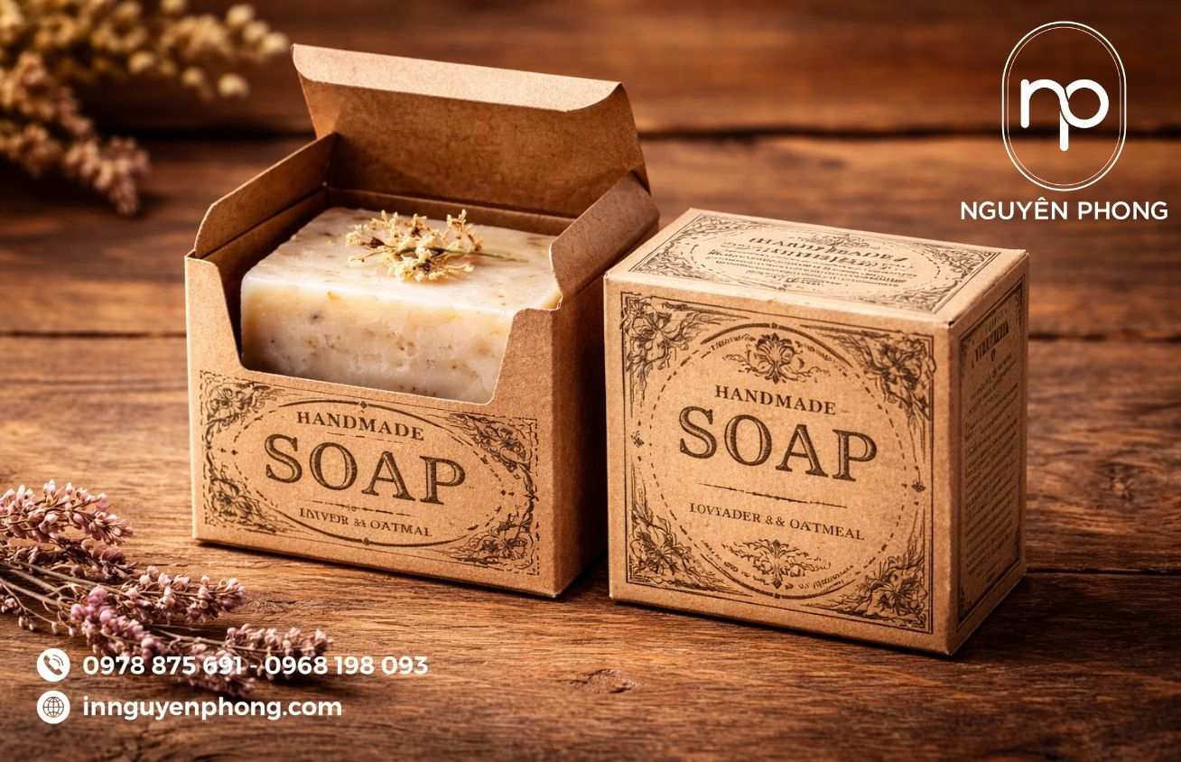 Mẫu hộp kraft đựng xà bông 